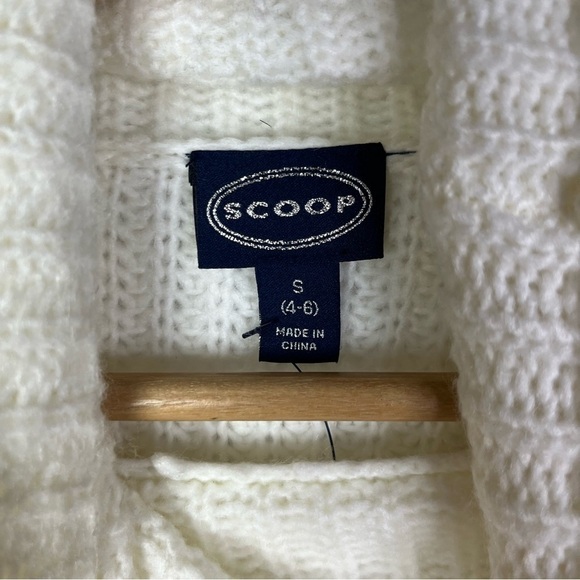 Scoop White Ribbed Cozy Turtleneck Tunic Sweater S - Picture 5 of 5
